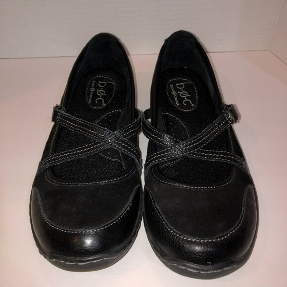 boc Born Concept Womens Size 9 Black Leather Suede Mary Jane Flat Casual Shoes - Picture 4 of 8